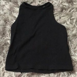 Black high neck crop top